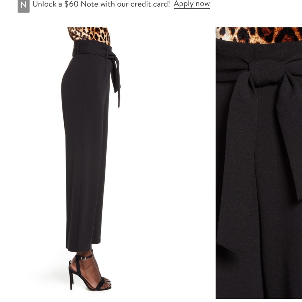 LEITH High Waist Belted Pants (Black)